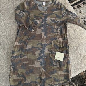 Camouflage Long Sleeve Sweater Dress